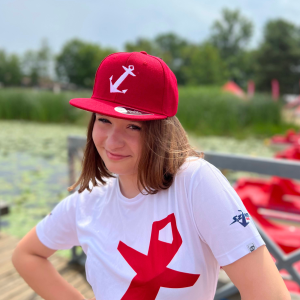 Czerwona czapka z daszkiem SztormCap